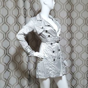 Foxy Jean soft silver wrinkled trench